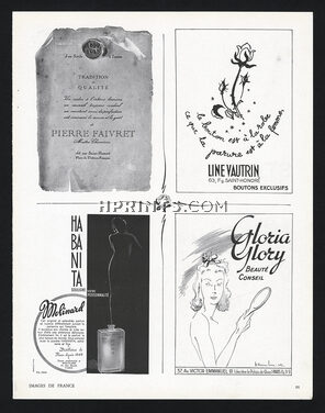 Line Vautrin Pierre Faivret, Molinard, Gloria Glory 1943