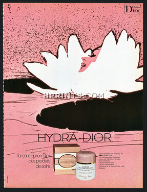 Christian Dior 1974 René Gruau, Water Lily, Nénuphar, Hydra-Dior