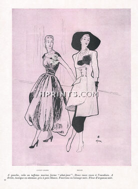 Lucien Lelong, Robert Piguet 1947 René Gruau, Fashion Illustration