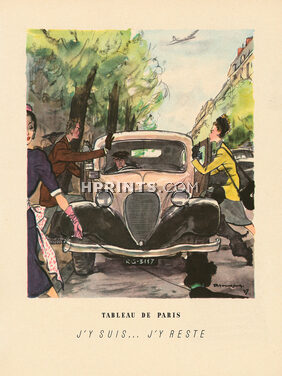 Tableau de Paris - J'y suis... j'y reste, 1947 - Taxi Parisien, Pierre Mourgue