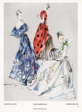 Jacques Demachy 1947 Jeanne Lanvin, Mad Carpentier, Robert Piguet, Tissus Ducharne