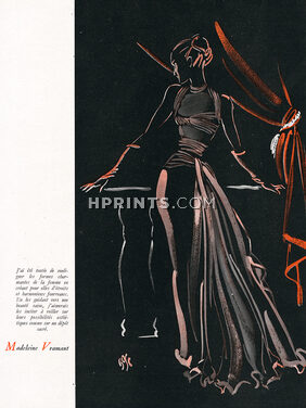 Madeleine Vramant 1947 Fernando Bosc, Evening Gown