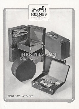 Hermès 1948 "Pour Vos Voyages" Luggage, Wardrobe Trunk, Toiletries Bag
