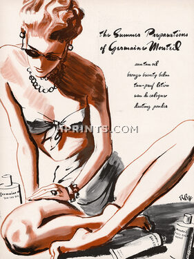 Germaine Monteil (Body Care) 1941 Sun Tan Oil, René Bouët-Willaumez