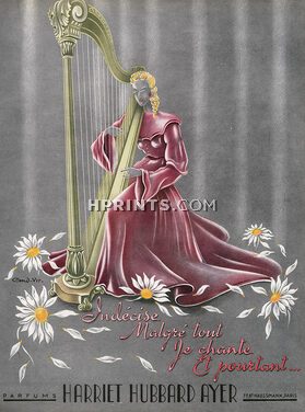 Harriet Hubbard Ayer 1944 Musicienne, Harpe
