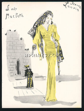 Jeanne Lanvin 1944 Ce soir on joue... Lady Macbeth, Christian Bérard