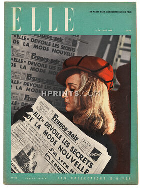ELLE N°46 du 1 Octobre 1946 René Gruau Collections Schiaparelli Balenciaga Jacques Fath Pierre Balmain