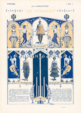 Armand Vallée 1913 Le Minaret Paul Poiret, Cora Laparcerie, Mireille Corbé, Oriental Dance, Phot. Waléry