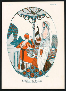 Toilettes de Pesage, 1913 - Armand Vallée Elegants, Horse Racing, Small Dog