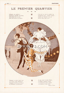 Gerda Wegener 1913 Le Premier Quartier, Pierrot & Harlequin, Costume, Disguise
