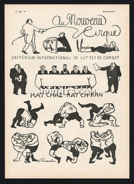 Joseph Hémard 1914 Au Nouveau Cirque, Luttes de Combat, Kat'chaz-Kat'ch-kan