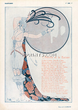 L'Amitié et le Baiser, 1916 - George Barbier Erotic Dance, Costume Art Deco, Text by Maurice Magre
