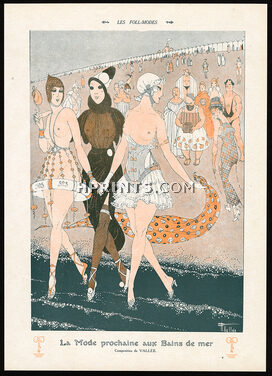 La Mode prochaine aux Bains de mer, 1914 - Armand Vallée Foll'modes, New Swimwear, Bathing Beauties