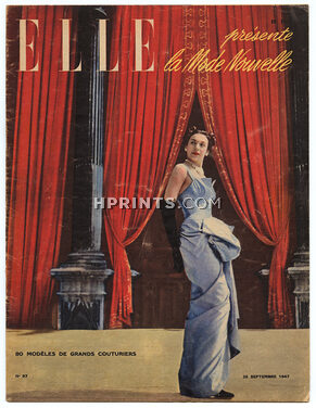 ELLE N°97 du 25 Septembre 1947 Collections Les Coups de Théâtre de Christian Dior