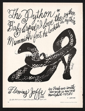 Fleming Joffe (Shoes) 1962 Andy Warhol The Python Baby Lisped... Snakeskin