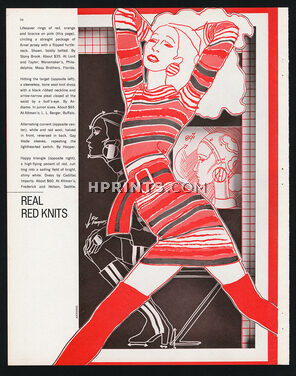 Antonio Lopez 1967 Real Red Knits, Fashion Illustration