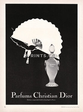 Christian Dior (Perfumes) 1956 René Gruau, Miss Dior, Hand Fan