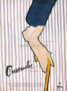 Crescendoe (Gloves) 1952 Cane, René Gruau