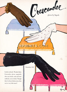 René Gruau 1954 Crescendoe (Gloves)