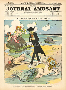 René Préjelan 1906 Mermaids, Les Suggestions de la Vertu, Le Journal Amusant
