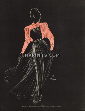 Worth 1945 René Gruau, Odalisque de Bianchini Férier