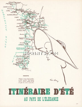 Paulette (Millinery) 1948 Itinéraire d'été, Côte Atlantique, Pierre Simon