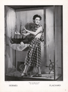 Hermès 1949 Vitrine, Robe de plage, Flachard, Shop Window, Photo Kalinine