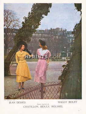 Jean Dessès, Maggy Rouff 1949 Photo Joly