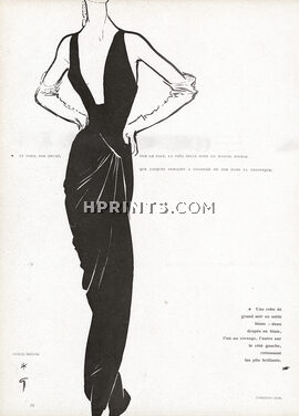Marcel Rochas 1949 René Gruau, Evening Gown