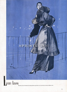 Lucien Lelong 1948 Evening Coat, René Gruau