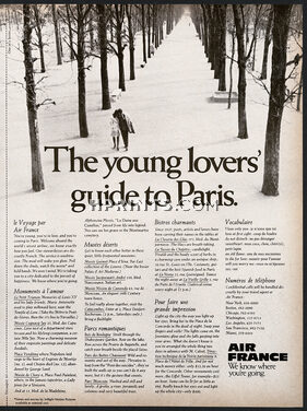Air France 1968 The Young Lovers' Guide To Paris