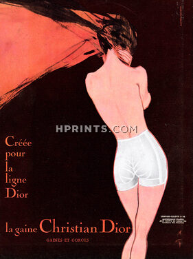 Christian Dior (Lingerie) 1959 René Gruau, Ceinture-Culotte D48