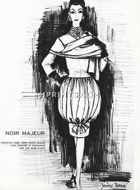 Christian Dior (Yves Saint Laurent ) 1959 Jupe Froncée et Blousante, Jérôme Tramini