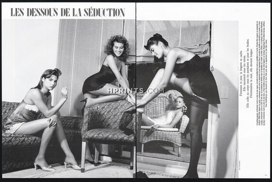 Guy Bourdin 1987 Les Dessous de la Seduction, Christian Dior, La Perla, Stockings, 4 pages