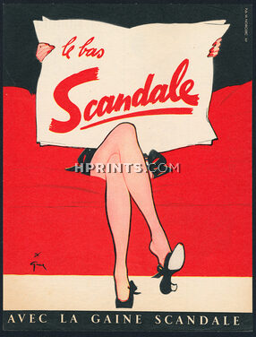 Scandale (Hosiery, Stockings) 1952 René Gruau