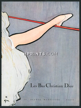 Christian Dior (Lingerie) 1952 Ballet, René Gruau