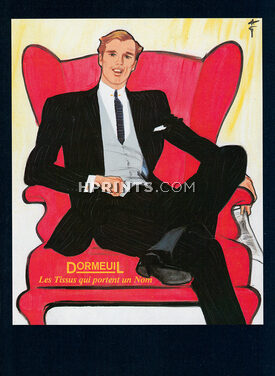 Dormeuil 1983 Men's Clothing, René Gruau