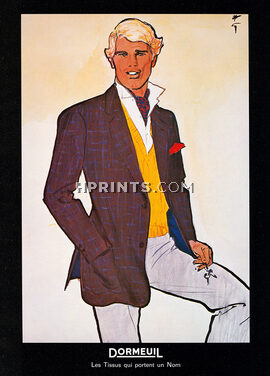 Dormeuil (Fabric) 1983 Men's Clothing, René Gruau