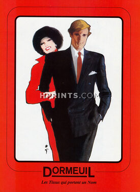 Dormeuil (Fabric) 1988 Men's Clothing, René Gruau