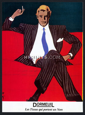 Dormeuil (Fabric) 1982 Men's Clothing, René Gruau