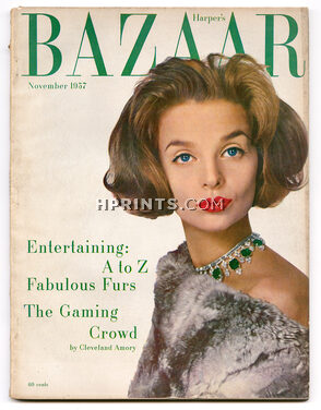Harper's Bazaar November 1957 Cover Harry Winston, Photo Louise Dahl-Wolfe