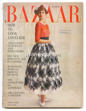 Harper's Bazaar April 1960 Cover Traina Norell, Photo Sokolsky