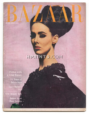 Harper's Bazaar July 1962 Cover Balenciaga, 25 Years of Balenciaga, Photo Kublin