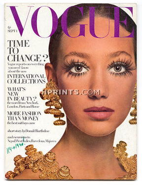 UK Vogue British Magazine 1968 September, Marisa Berenson, David Bailey, Pierre Cardin, Yves Saint Laurent