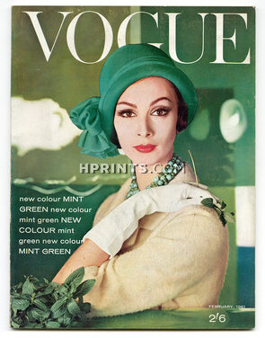 UK Vogue British Magazine 1961 February, Henry Clarke, 4 pages by Stemp