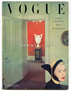 British Vogue February 1950 Spring Fashions, Hats, Cartier, Wartski, Cecil Beaton, Audrey Lewis