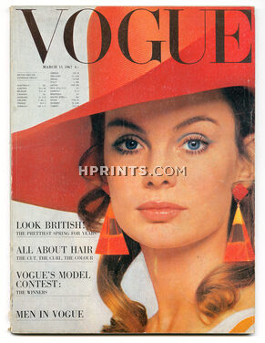 UK Vogue British Magazine 1967 March 15, Cover David Bailey