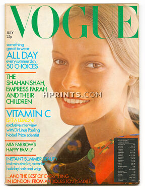 UK Vogue British Magazine 1971 July, Photo David Hamilton, Mia Farrow
