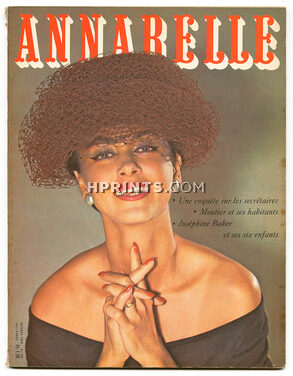 Annabelle 1956 Octobre, N°188 Cover Dukas, Josephine Baker et ses enfants (3 pages)