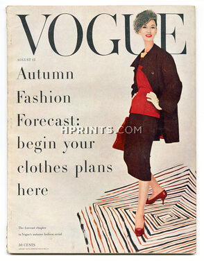 Vogue US August 15, 1955 Cover Coffin, Horst, Eric, Warhol (5 pages)